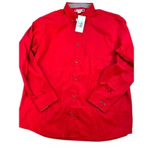 Clique Mens XL Long Sleeve Button Down Shirt Red Preppy Collegiate NWT